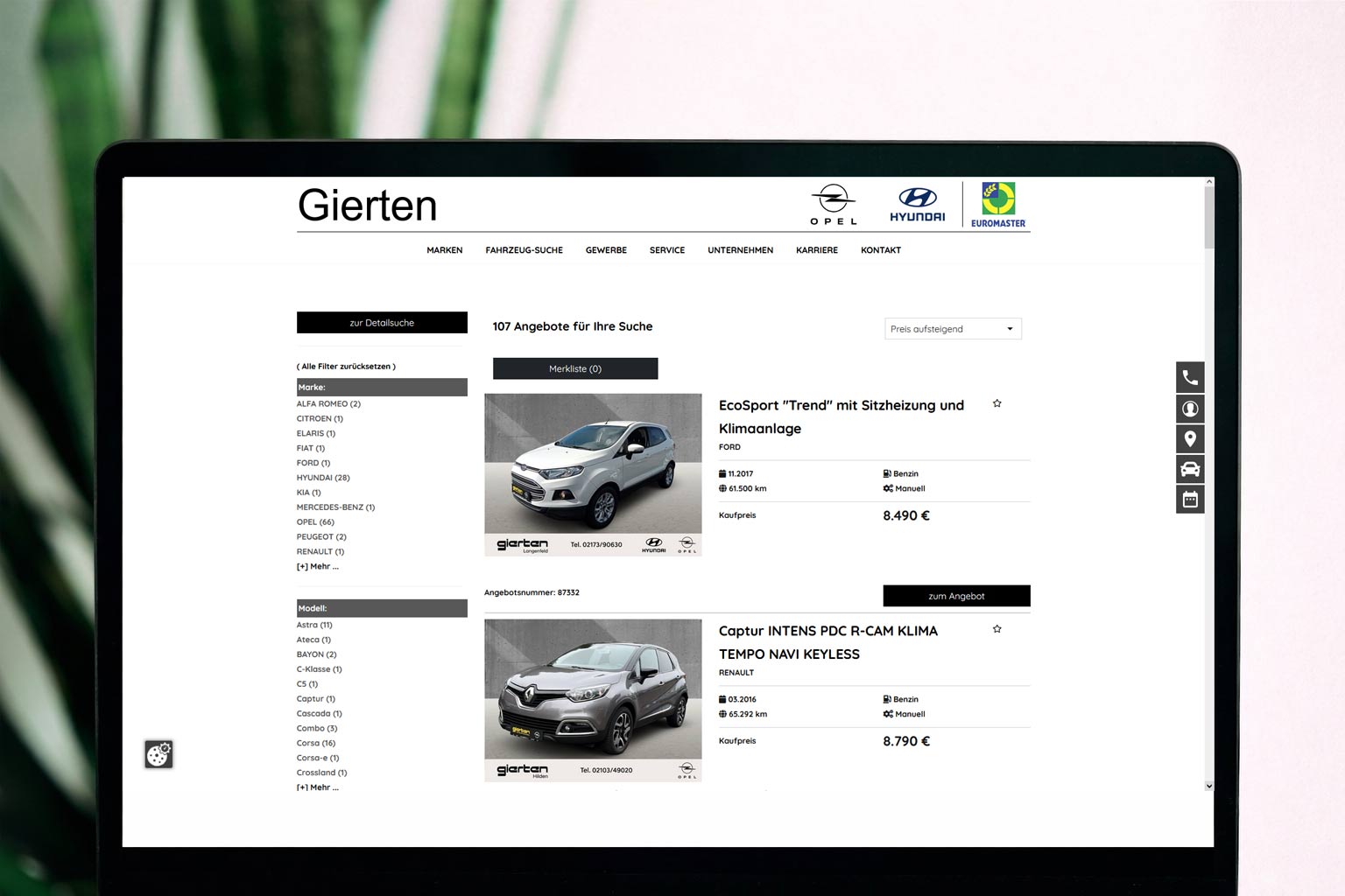 Extension Fahrzeugportal
